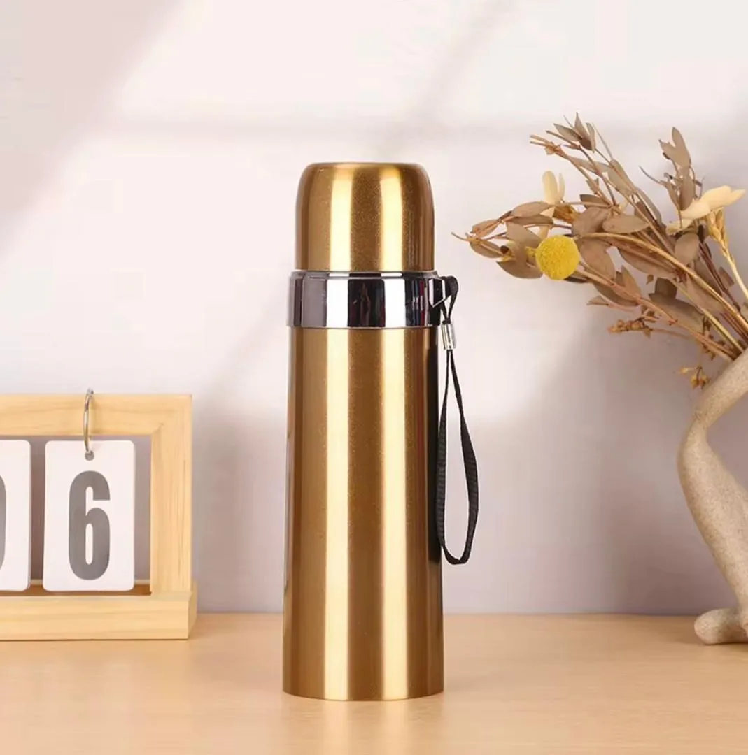 Bouteille thermos en inox avec gobelet